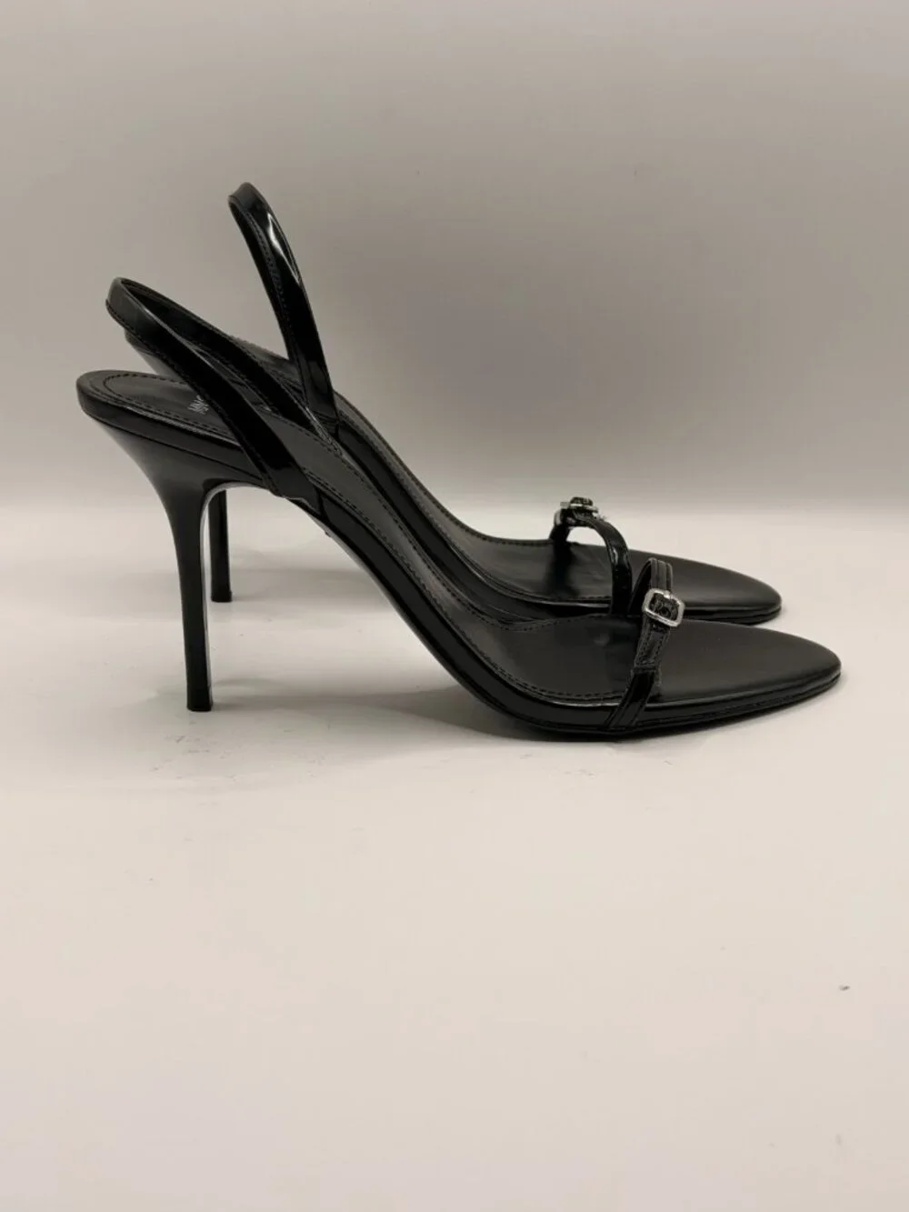 MANGO Women Black Strap Slingback High Heel Sandal Sz EU 40 US 9.5